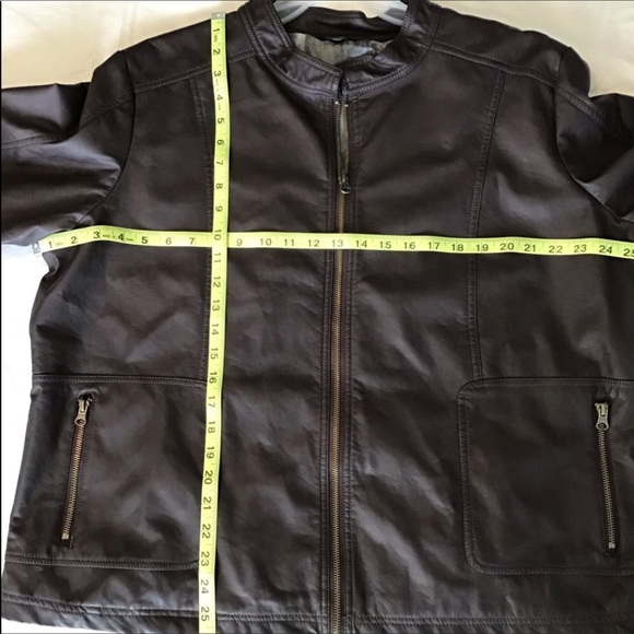 GEORGE: Brown Faux leather jacket coat Size 3X 22/24 - Picture 3 of 9